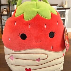 Squishmallow Scarlet Dipped Strawberry Works As Valentine's Bucket 12" X 10" NWT